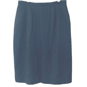 Women's A-Line Pleated Skirt - Size 12P - Tight Plaid Viscose Rayon / Wool Blend